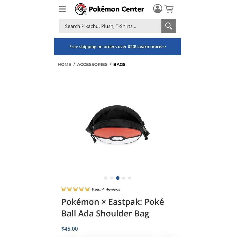Pokemon X Eastpak Pokeball Shoulder Bag New With Tags Pokemon Center Exclusive